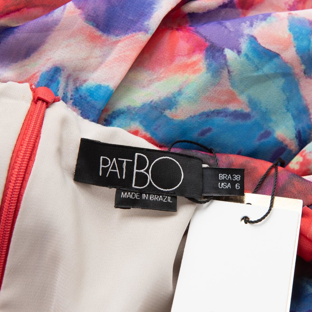PatBo Violet Maxi Dress V-neck Flutter Sleeve  Multicolor Floral Size 6 New - Picture 3 of 7